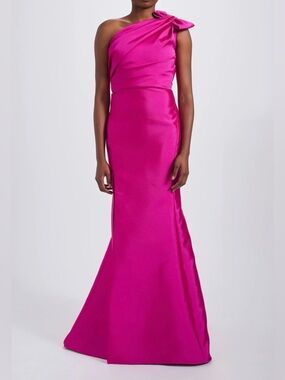 Amsale Mikado Draped Bodice Gown